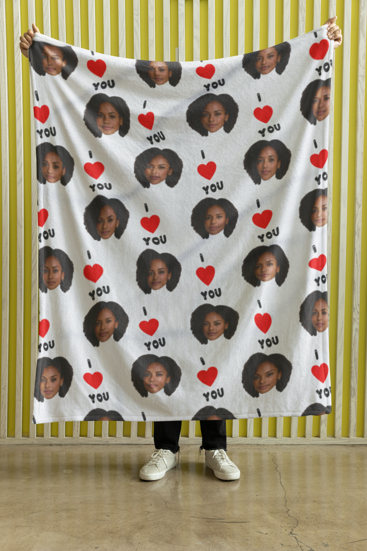 Personalised I Love You Blanket – Custom Face Photo Blanket