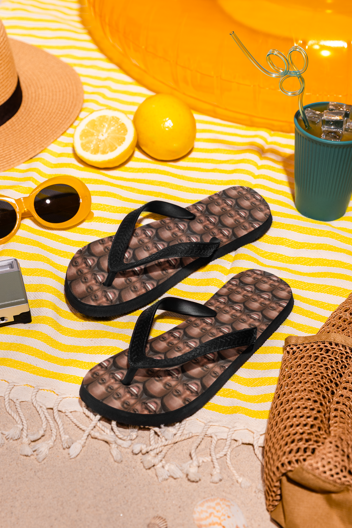Personalised Face Flip Flops – Custom Photo Summer Sandals