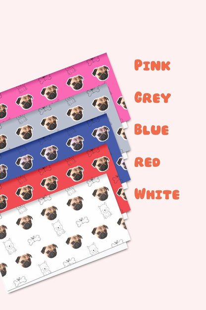 Personalised Dog Face Doodle Wrapping Paper