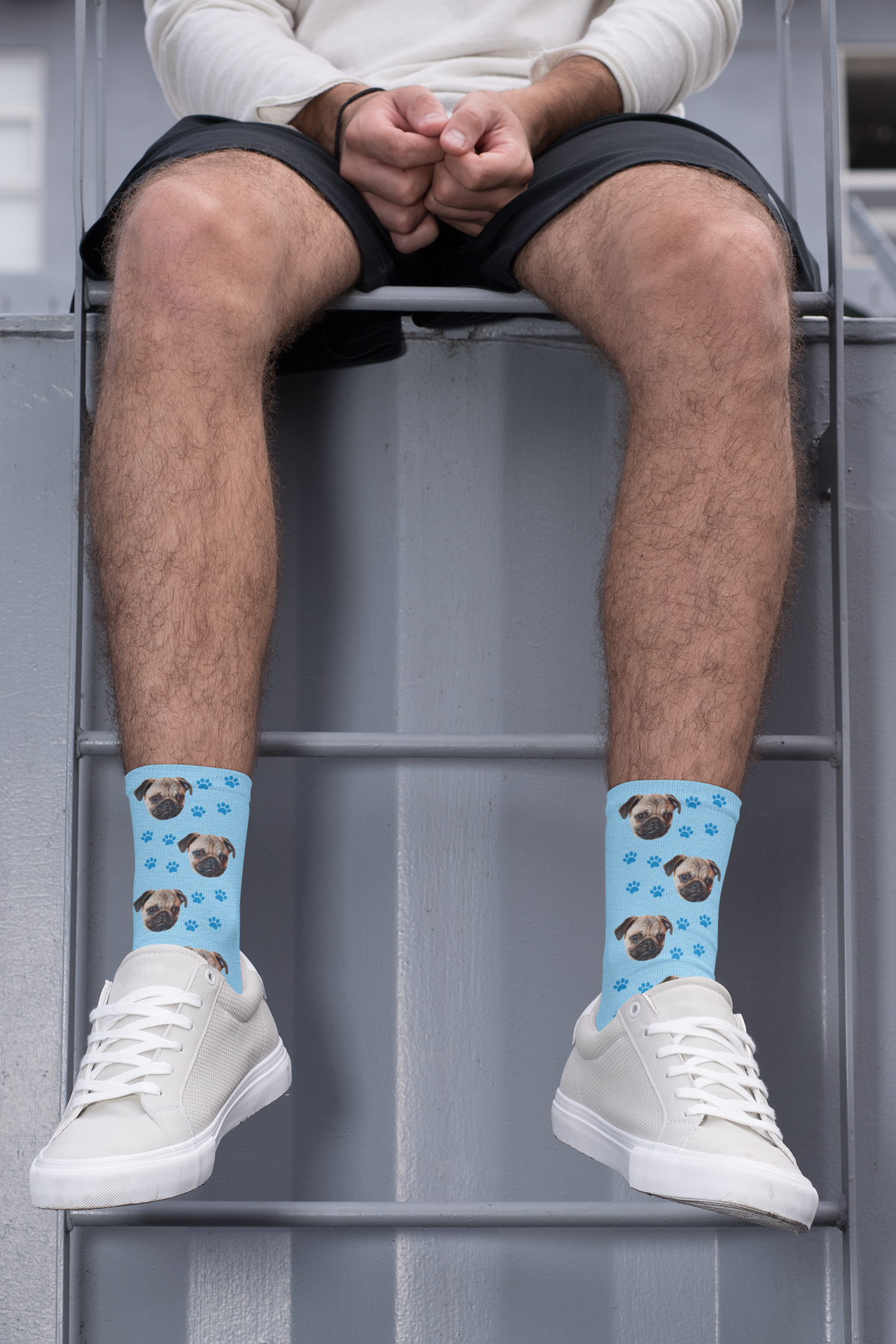 Personalised Dog Face Socks – Custom Pet Photo Socks in Pink or Blue | Funny Gift Idea