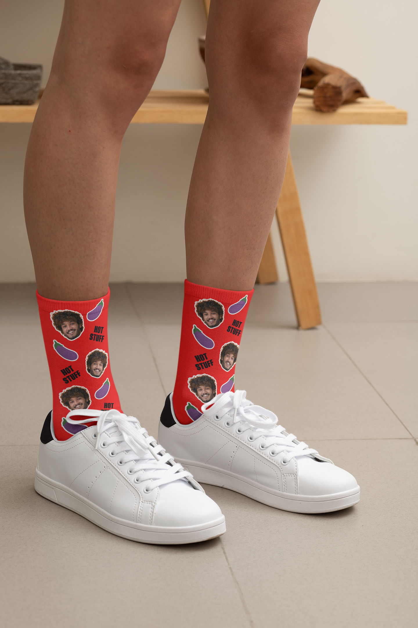 Personalised Hot Stuff Socks – Custom Face Socks with Fun Print | Funny Gift Idea