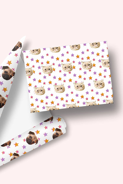 Personalised Pet Face Wrapping Paper By The Silly Chilli